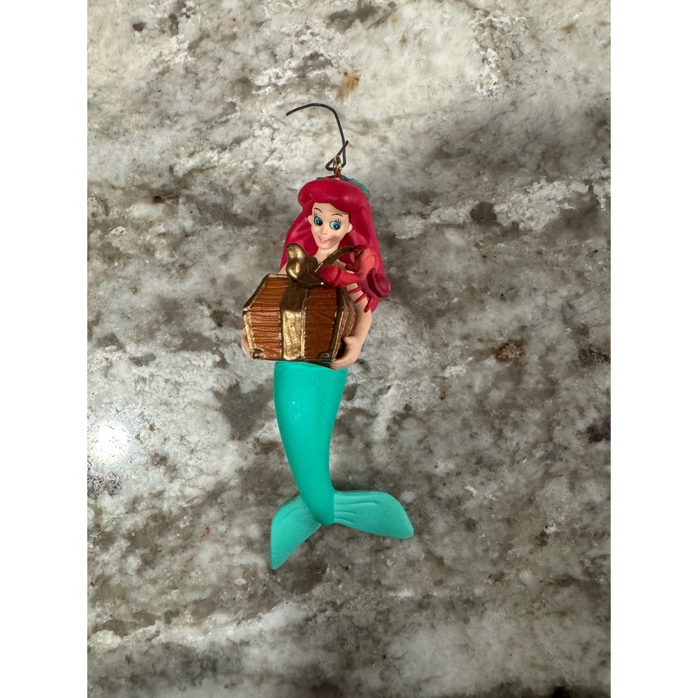 Disney The Little Mermaid Ariel Sebastian Treasure Chest Christmas Ornament 4.5"